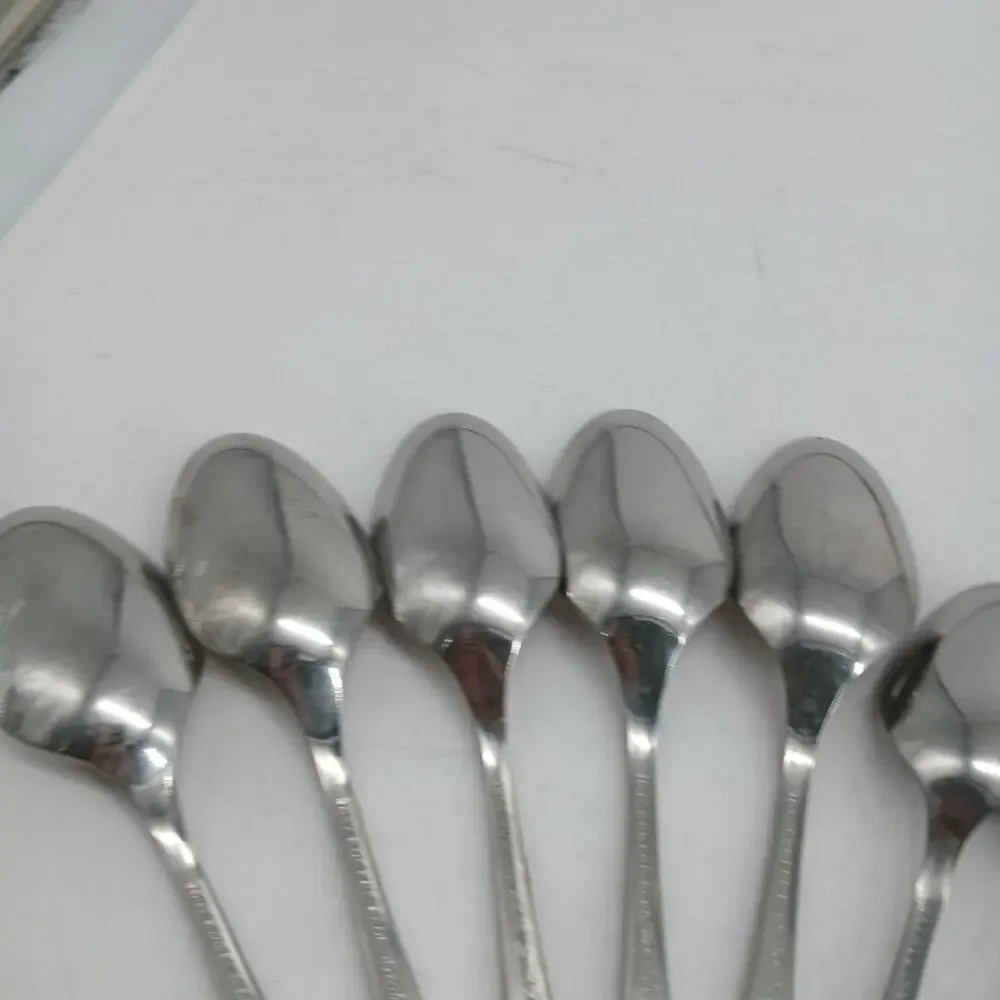 9X Spoons Vtg Rogers Bros. Youth Pattern Stainless Steel 4 Teaspoons 5 Table
